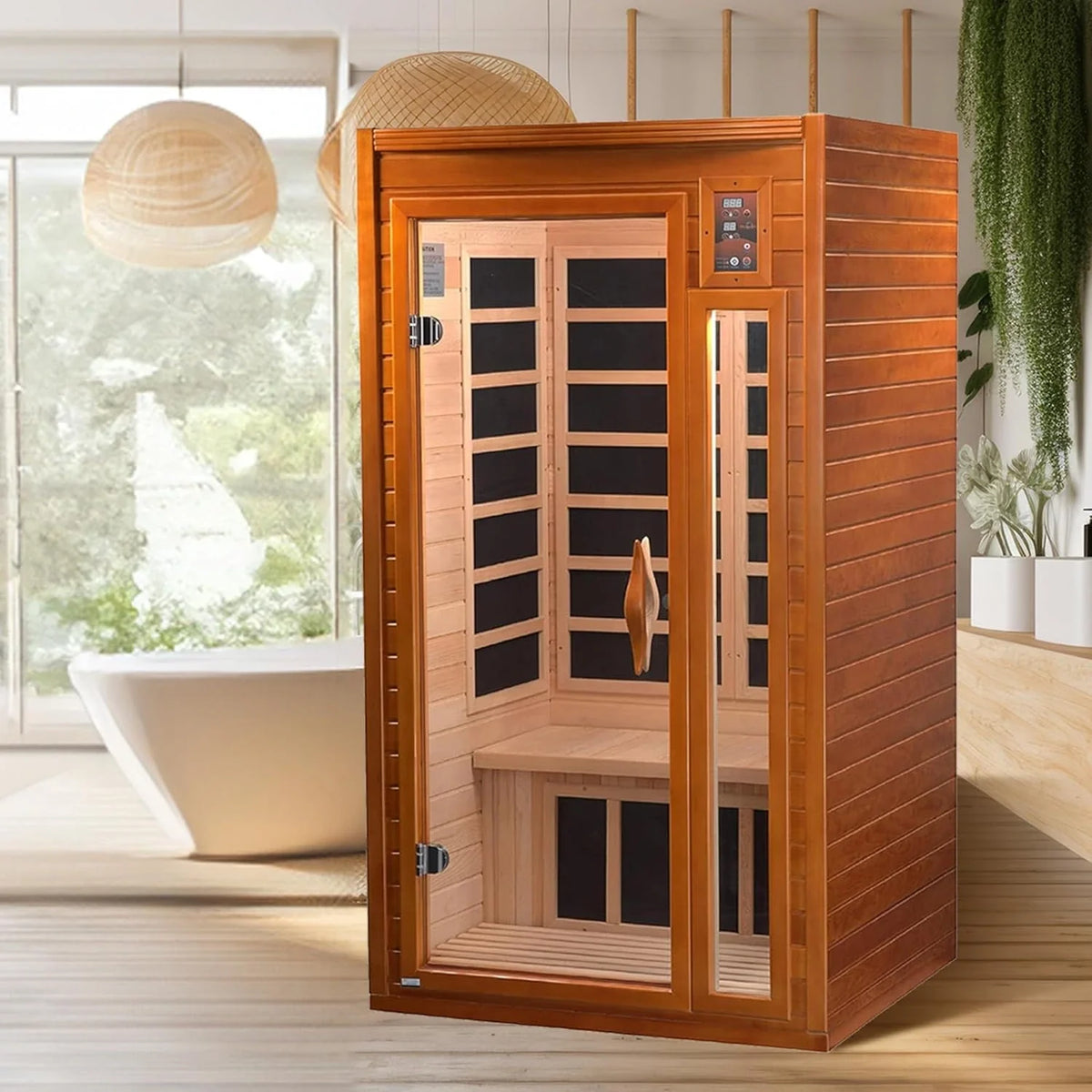 Barcelona 1- to 2-Person Low EMF FAR Infrared Sauna with Red Light Therapy - In Depth Review