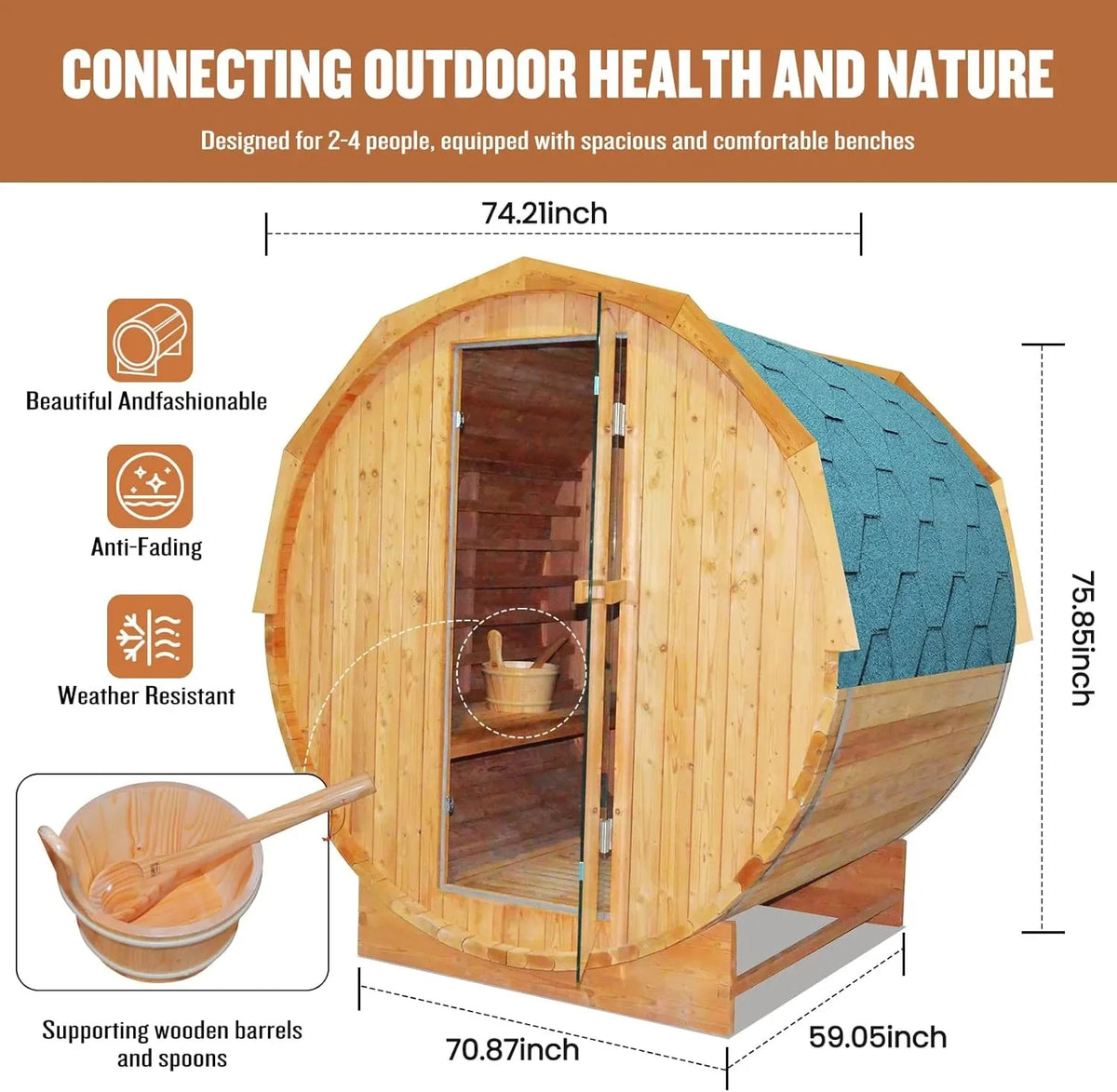 OUTEXER Outdoor 4-5 Person Barrel Sauna Review - Highest rated on Amazon?